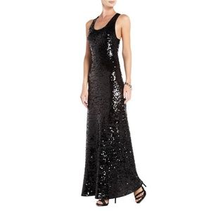 BCBGMAXAZRIA Women's Allure Blue Sequinned Evening
